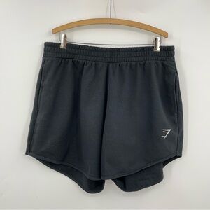 NWOT Gymshark XXL Training Fleece Sweat 0964 Shorts solid black soft women